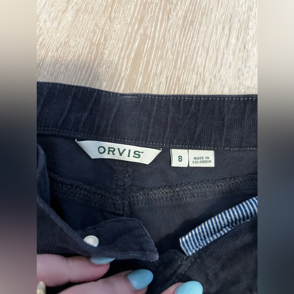 Women Orvis Navy Corduroy Pants Size 8